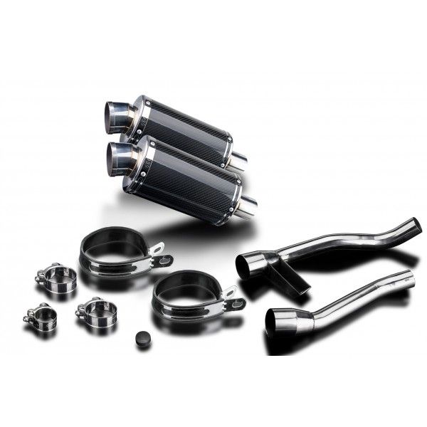 Delkevic slip-on kit Oval Carbon 225mm - GW250 Inazuma (2012-2017)