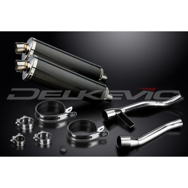 Delkevic slip-on kit Oval Carbon 450mm - GW250 Inazuma (2012-2017)
