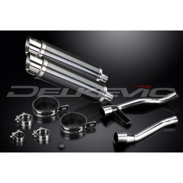 Delkevic slip-on kit Round Carbon 350mm - GW250 Inazuma (2013-2017)