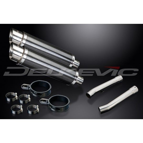 Delkevic slip-on kit Round Carbon 350mm - CBR1100XX BLACKBIRD (1996-2009)