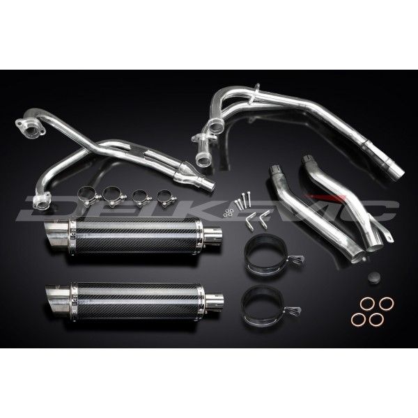 Delkevic volledig systeem Round Carbon 350mm - XJ600 DIVERSION (1992-2004)