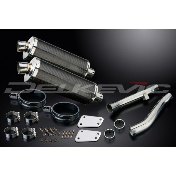 Delkevic slip-on kit Oval Carbon 350mm - XJR1300/SP (1998-2007)