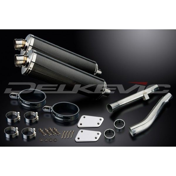 Delkevic slip-on kit Oval Carbon 450mm - XJR1300 (2004-2006)