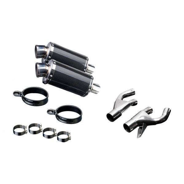 Delkevic slip-on kit Oval Carbon 225mm - VMX1200 V-MAX (1984-2007)