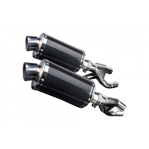 Delkevic slip-on kit Oval Carbon 225mm - VMX1200 V-MAX (1984-2007)