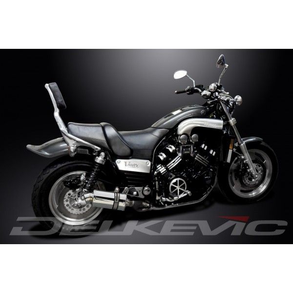 Delkevic slip-on kit Oval RVS 225mm - VMX1200 V-MAX (1984-2007)