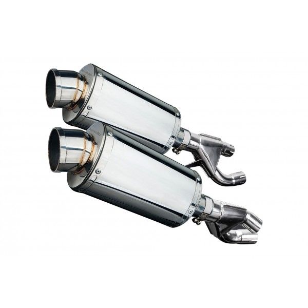 Delkevic slip-on kit Oval RVS 225mm - VMX1200 V-MAX (1984-2007)