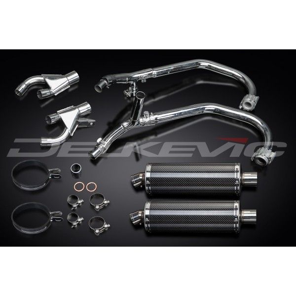 Delkevic volledig systeem Oval Carbon 350mm - VMX1200 V-MAX (1984-2007)