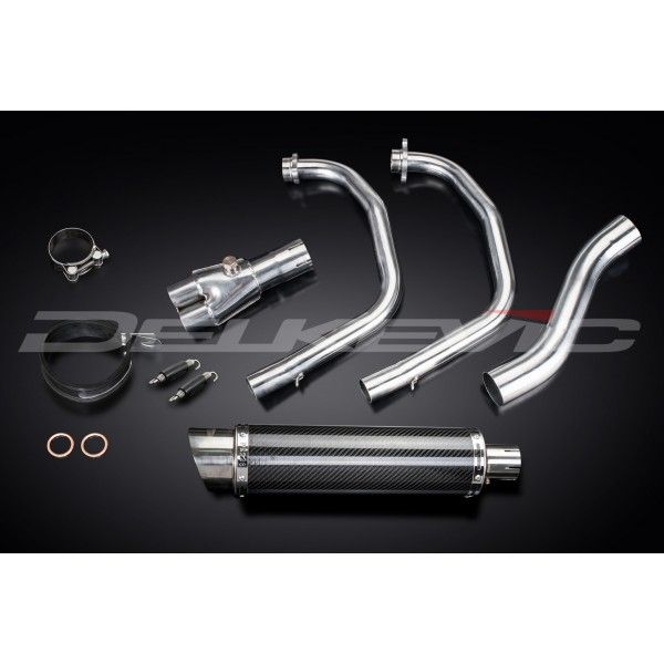 Delkevic volledig systeem Round Carbon 350mm - YZF-R3 (2015-2020) MT03 (2017-2020)