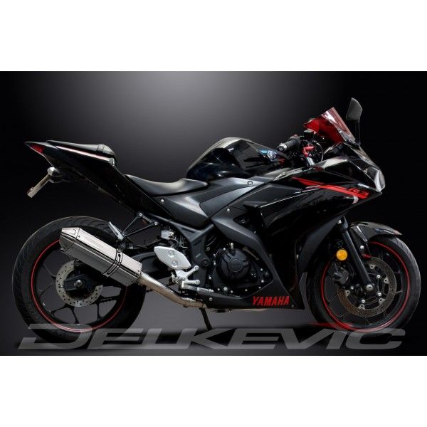 Delkevic volledig systeem Tri-Oval RVS 320mm - YZF-R3 (2015-2020) MT03 (2017-2020)