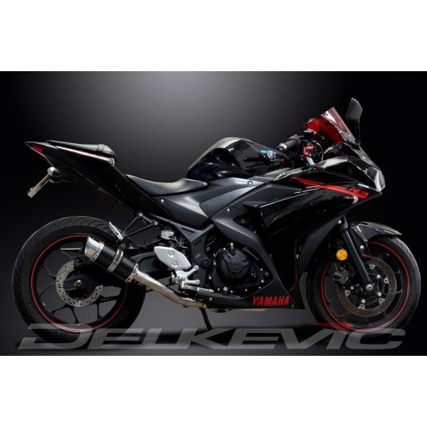 Delkevic volledig systeem Round Carbon 200mm - YZF-R3 (2015-2020) MT03 (2017-2020)