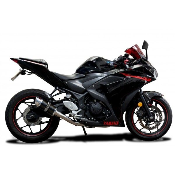 Delkevic volledig systeem Round Carbon 200mm - YZF-R3 (2015-2020) MT03 (2017-2020)