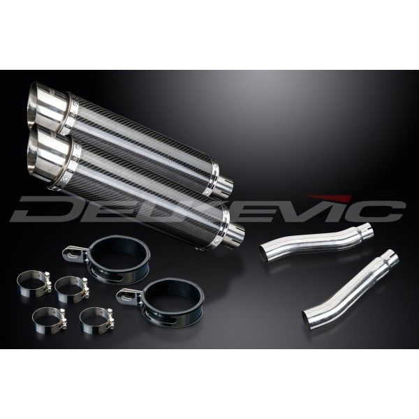 Delkevic slip-on kit Round Carbon 350mm - TRX850 (1996-1999)