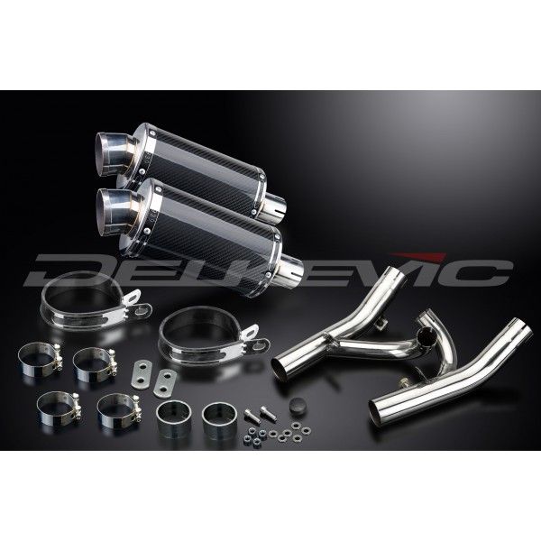 Delkevic slip-on kit Oval Carbon 225mm - V-Max 1700 (2009-2016)