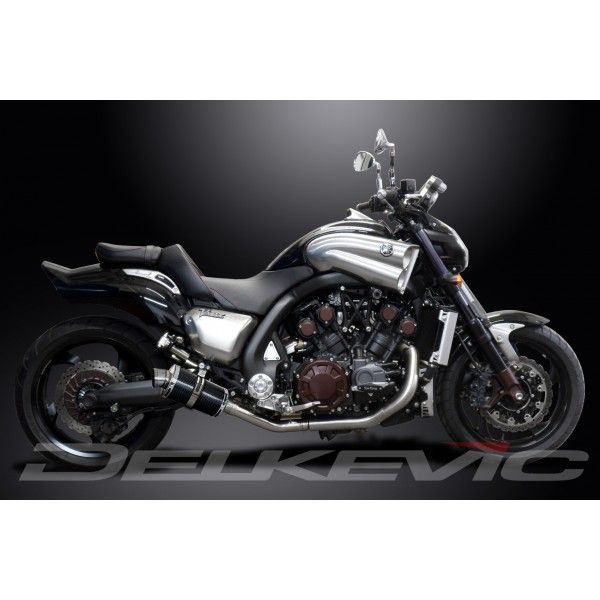 Delkevic slip-on kit Oval Carbon 225mm - V-Max 1700 (2009-2016)