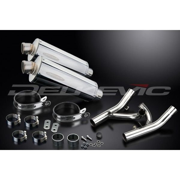 Delkevic slip-on kit Oval RVS 350mm - V-Max 1700 (2009-2016)