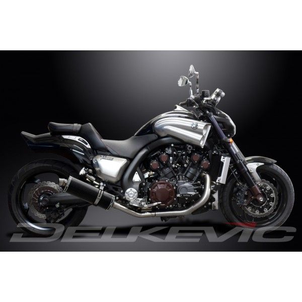 Delkevic slip-on kit Oval Carbon 350mm - V-Max 1700 (2009-2016)