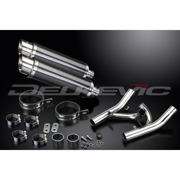 Delkevic slip-on kit Round Carbon 350mm - V-Max 1700 (2009-2016)
