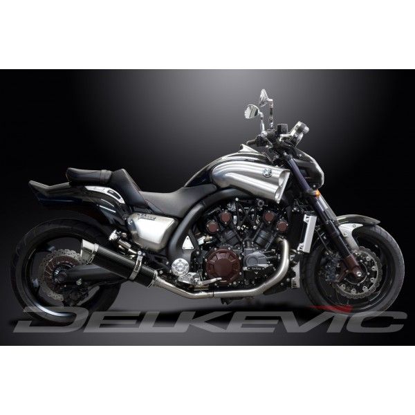 Delkevic slip-on kit Round Carbon 350mm - V-Max 1700 (2009-2016)