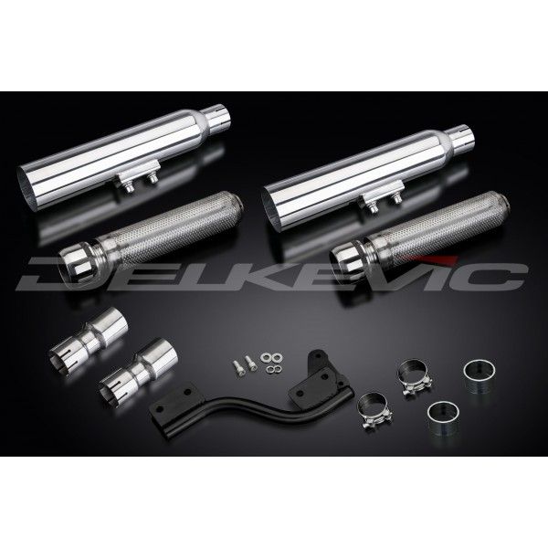 Delkevic slip-on kit Round RVS 410mm - XVS1100 Dragstar(1998-2009)