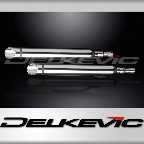 Delkevic slip-on kit SLASH CUT Round RVS 550mm - XVS1100/A Dragstar 1998-2009