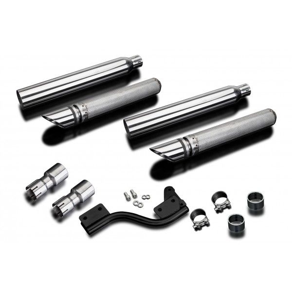 Delkevic slip-on kit SLASH CUT Round RVS 550mm - XVS1100/A Dragstar 1998-2009