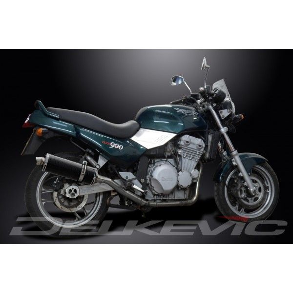 Delkevic slip-on kit Oval Carbon 350mm - Trident 750/900 (1991-1993)