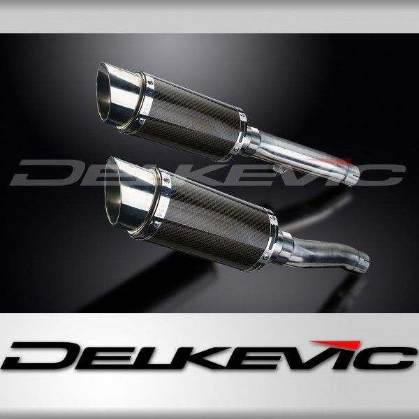 Delkevic slip-on kit Round Carbon 200mm - Trident 750 (1994-1998)
