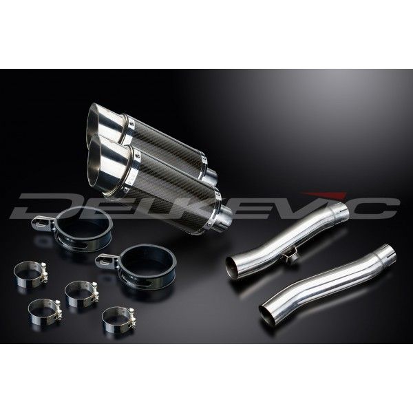 Delkevic slip-on kit Round Carbon 200mm - Trident 750 (1994-1998)