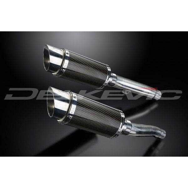 Delkevic slip-on kit Round Carbon 200mm - Trident 750 (1994-1998)