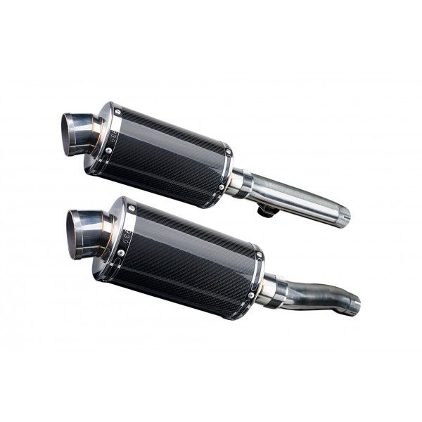 Delkevic slip-on kit Oval Carbon 225mm - Trident 750 (1994-1998)