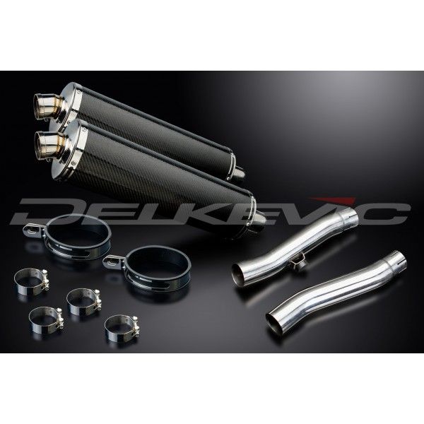 Delkevic slip-on kit Oval Carbon 450mm - Trident 750 (1994-1998)