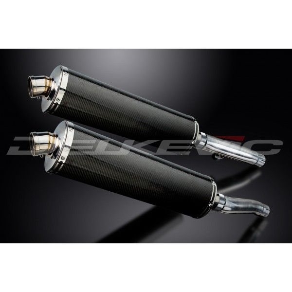 Delkevic slip-on kit Oval Carbon 450mm - Trident 750 (1994-1998)