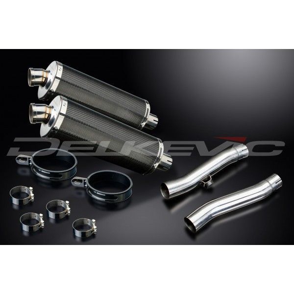 Delkevic slip-on kit Oval Carbon 350mm - Trident 750 (1994-1998)