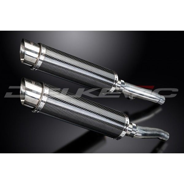 Delkevic slip-on kit Round Carbon 350mm - Trident 750 (1994-1998)