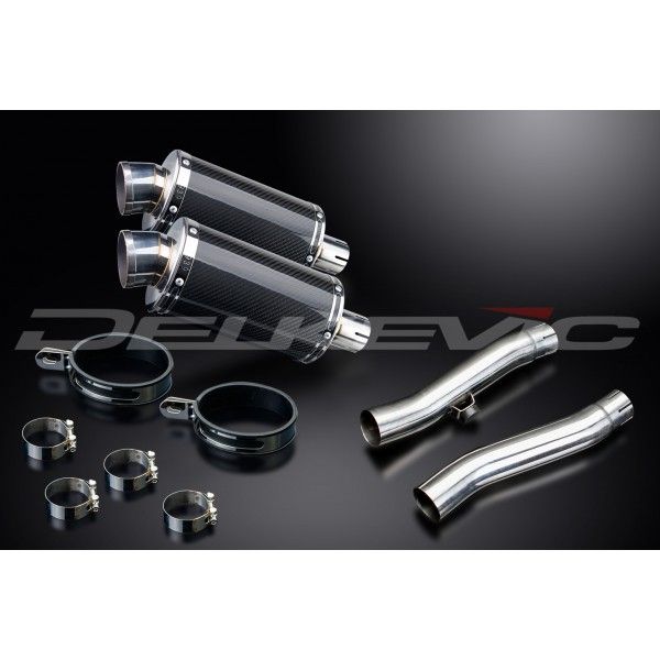 Delkevic slip-on kit Oval Carbon 225mm - Trident 900 (1994-1998)