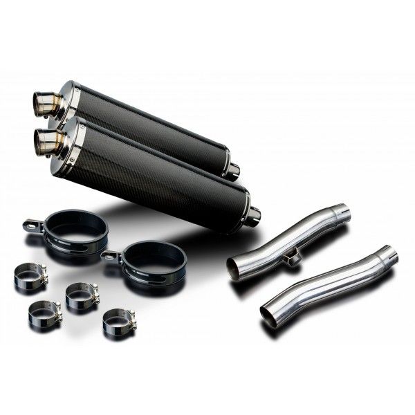 Delkevic slip-on kit Oval Carbon 450mm - Trident 900 (1994-1998)