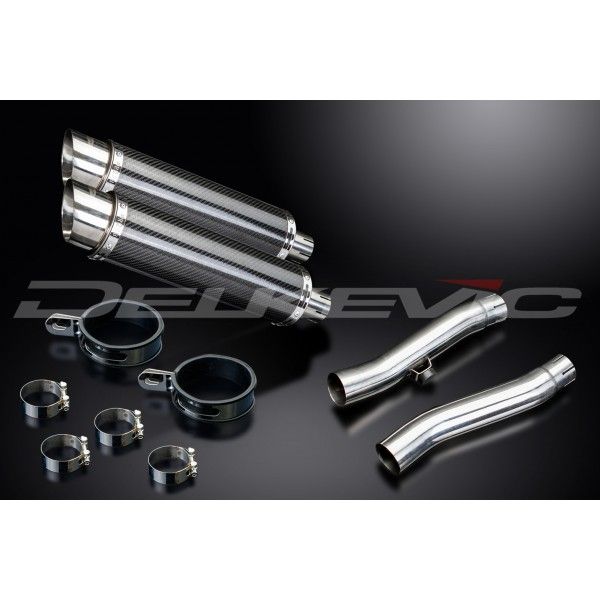 Delkevic slip-on kit Round Carbon 350mm - Trident 900 (1994-1998)