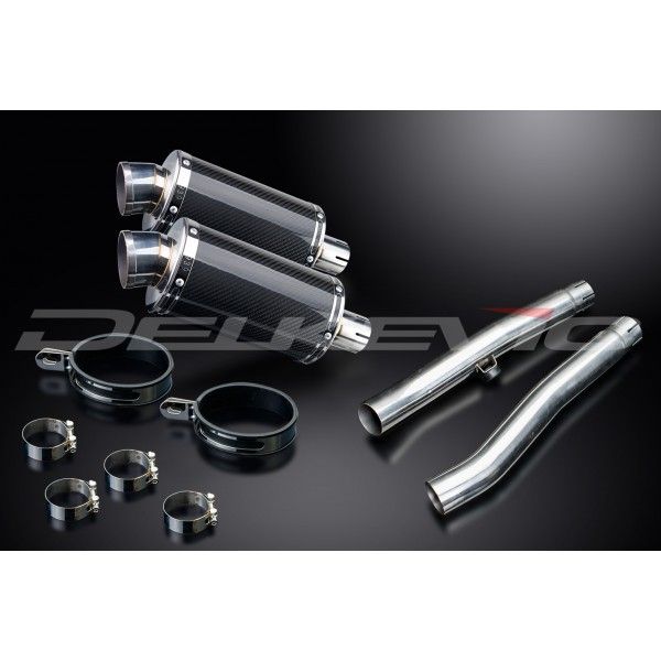 Delkevic slip-on kit Oval Carbon 225mm - Trophy 1200 (1991-1993)