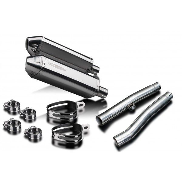 Delkevic slip-on kit Tri-Oval RVS 320mm - Trophy 1200 (1991-1993)