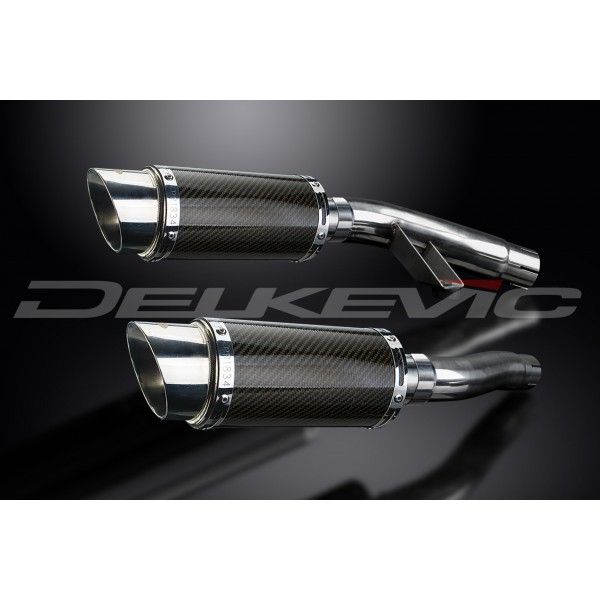 Delkevic slip-on kit Round Carbon 200mm - Trophy 1200 (1995-2003)