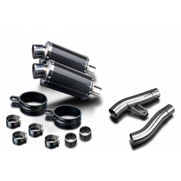 Delkevic slip-on kit Oval Carbon 225mm - Trophy 1200 (1995-2003)