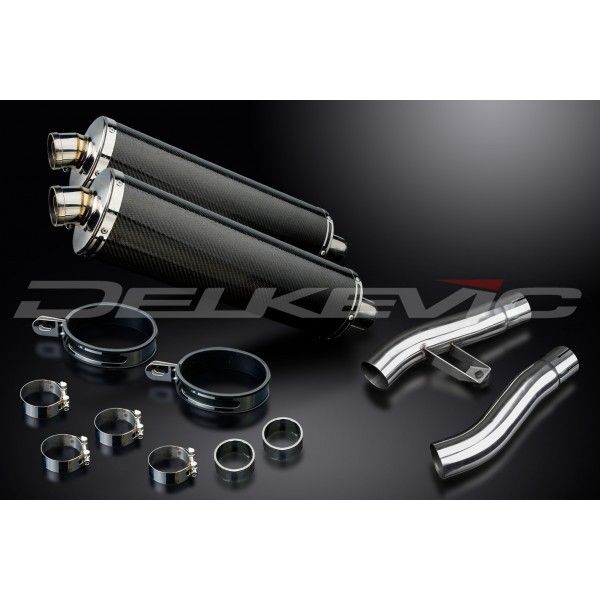 Delkevic slip-on kit Oval Carbon 450mm - Trophy 1200 (1995-2003)