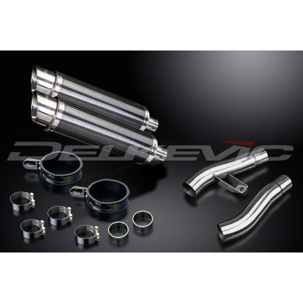 Delkevic slip-on kit Round Carbon 350mm - Trophy 1200 (1995-2003)