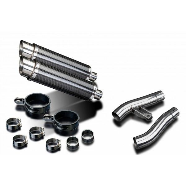 Delkevic slip-on kit Round Carbon 350mm - Trophy 1200 (1995-2003)