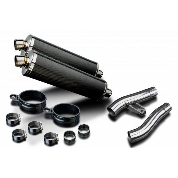 Delkevic slip-on kit Oval Carbon 450mm - Trophy 900 (1996-2002)