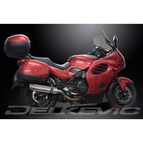 Delkevic slip-on kit Round RVS 350mm - Trophy 900 (1996-2002)