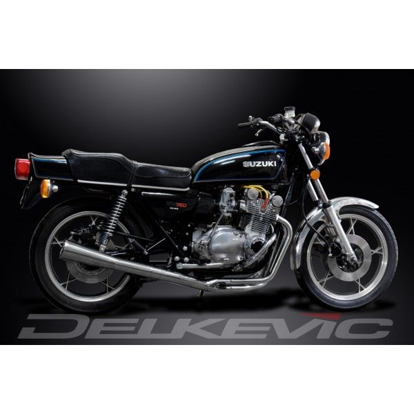 Delkevic volledig systeem Megaphone RVS 550mm - GS750 (1977-1979)