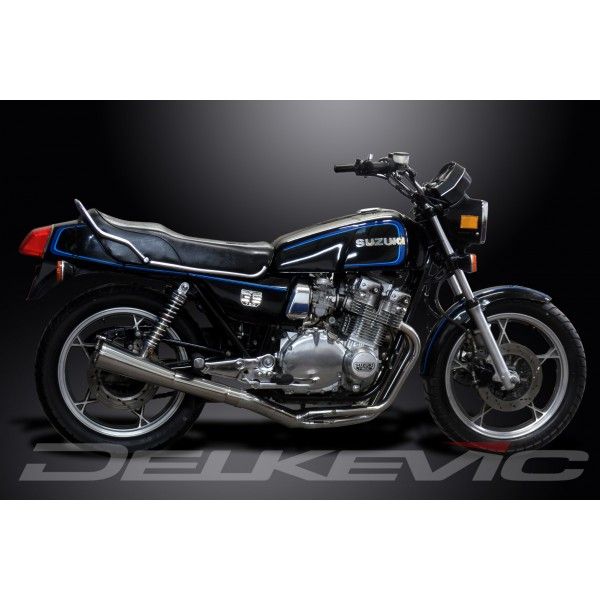 Delkevic volledig systeem Megaphone RVS 550mm - GSX750E (1980-1983)