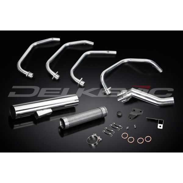 Delkevic volledig systeem Short Straight RVS 350mm - GSX750E (1980-1983)